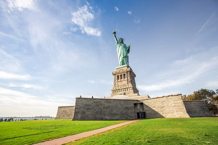 View of the Statue of Liberty from Liberty Island