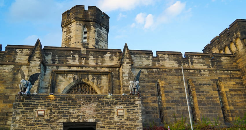 exterior of the eastern state penitentiary 