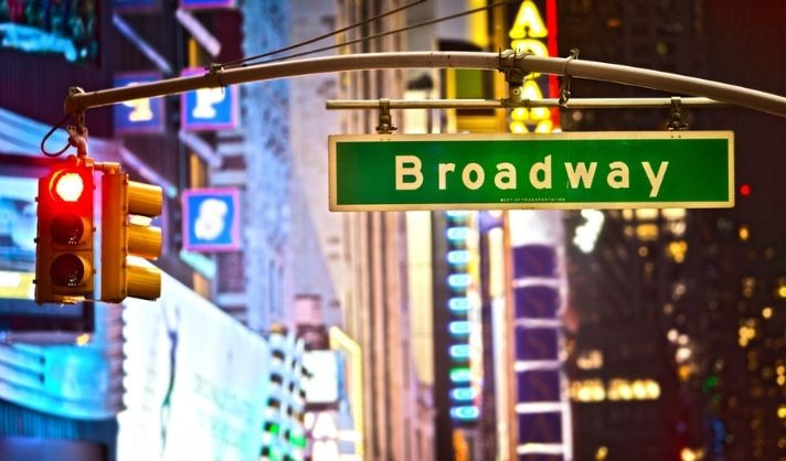 Broadway Ave street sign in Manhattan, New York City